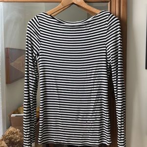 Anthropologie striped boat neck top